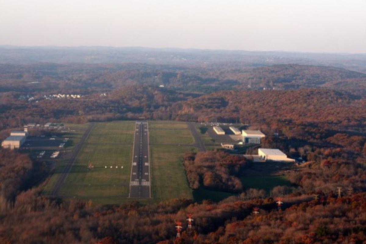 Aerial photograph of Oxford Airport.