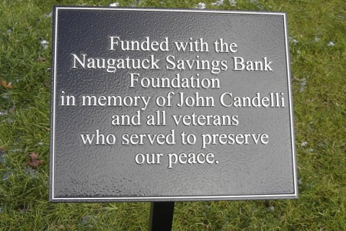 Oxford Senior Center - Plaque at the site of the newly dedicated flagpole